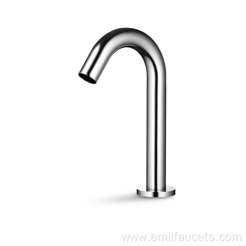 Medium height brass chrome bathroom basin tap faucet